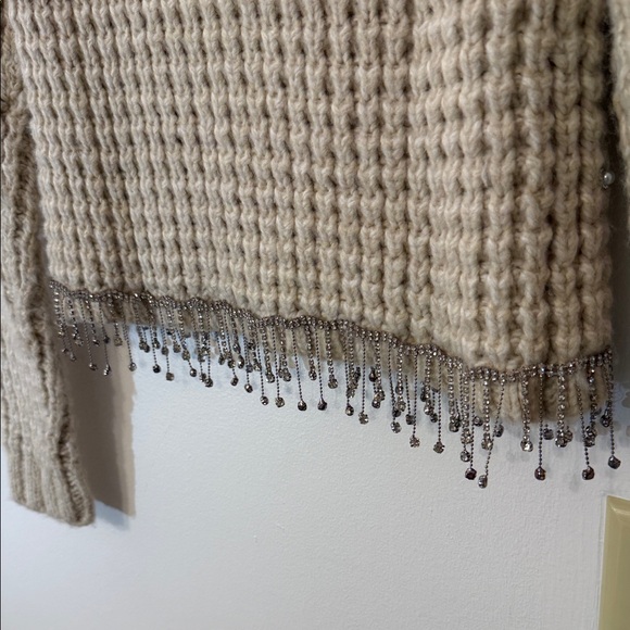 Zara Beige Beaded Cardigan - Picture 5 of 5
